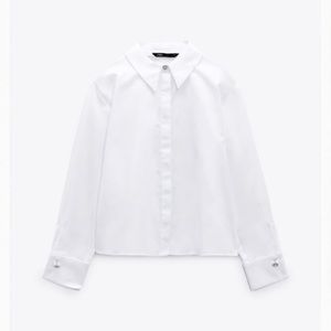 Zara POPLIN FRENCH CUFF SHIRT